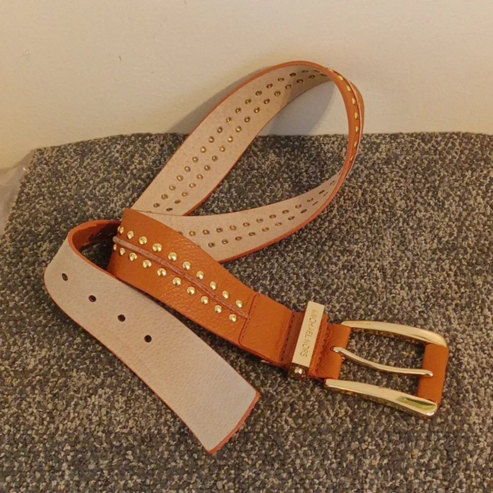 Michael Kors tan gold studded women's belt size L
